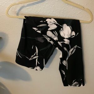 Black floral workout leggings